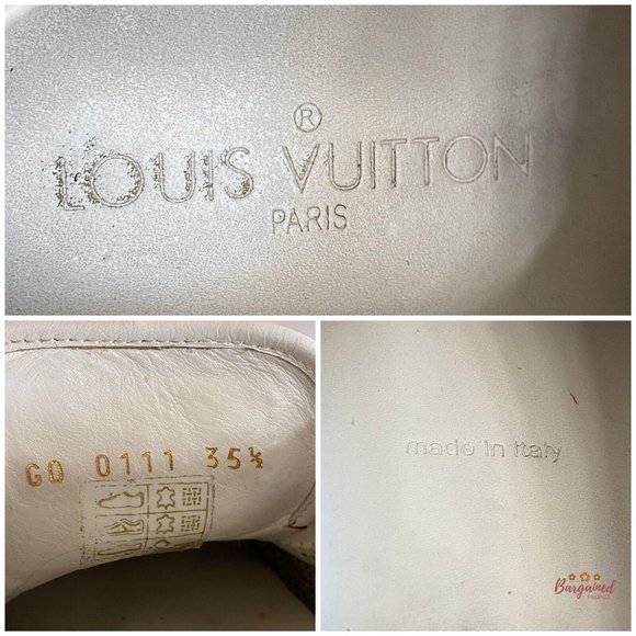 Authentic Louis Vuitton Gray/White Monogram Canvas Leather FrontRow Sneakers 5.5 - Picture 7 of 14